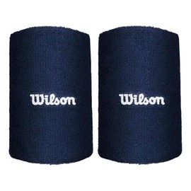Wilson U Wide Terry Wristbands Classic Navy Unisex Sweatband Dark Blue