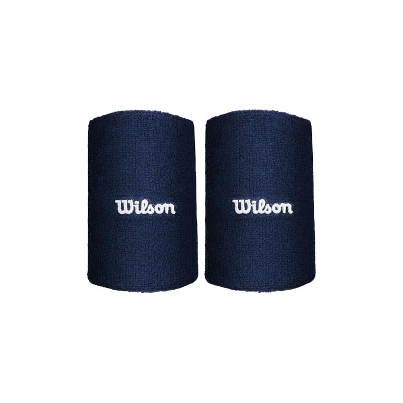 Wilson U Wide Terry Wristbands Classic Navy Unisex Sweatband Dark