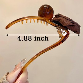 2pcs Elegant Pearl Roses French Hair Clip Banana Clip Hair Clips Women's Flower Hair Clips Large Hair Clips Flower Hair Pins French Hair Pin Claw Clip Flower Hair Clip