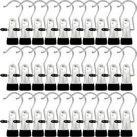 Boot Hangers for Closet, 30 Pack Hanging Clips Hook Clothes Pins for Laundry, Hanger Clips Towel Clips Boot Organizer for Home and Travel, Clothespins Clip Hangers for Pants Hats Socks Gloves
