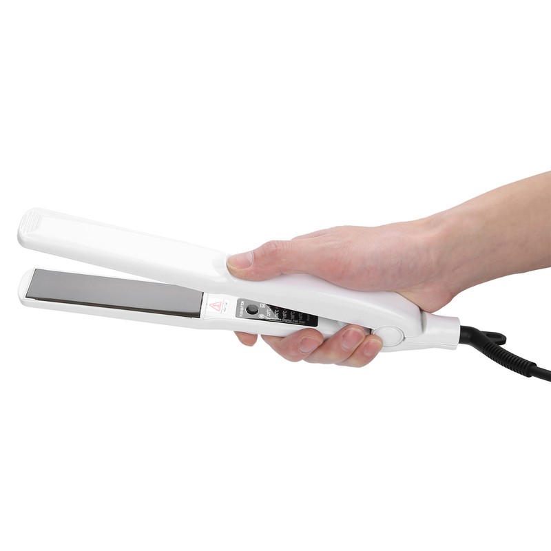 Professional Electric Hair Straightening Curling Iron DualUse Hair Straightener (White