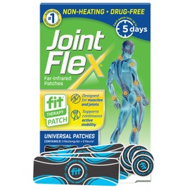 JointFlex FIT Therapy Far Infrared Universal Patch, Supports Continuous Active Mobility for Muscles & Joints, up to 5 Days/Patch, Water Resistant, Non-Heating, Drug-Free, 9-ct, 3 Rectangular/6 Round