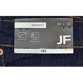 J Ferrar Men's Indigo 30 x 32 Fade Resistant Stretch Skinny Jeans C1021