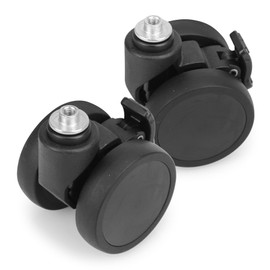 Domiella 2 Pack Luggage Replacement Wheels, Universal Suitcase Swivel Caster Wheels with Brake, Rubber Suitcase Wheel Repair Kit, 50mm