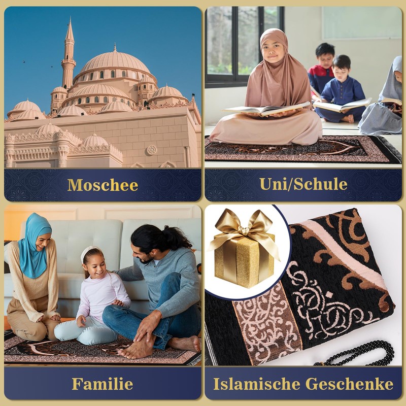 Piymnys Prayer Mat with Prayer Beads I Muslim Prayer Mat