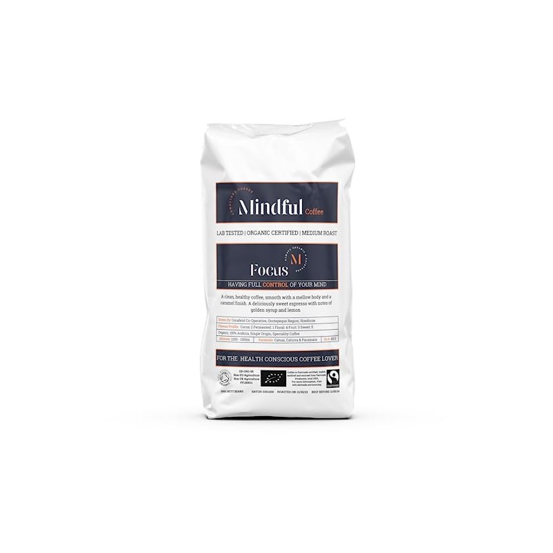 Mindful Coffee - Focus 500g| Organic Clean Ground Coffee| Lab