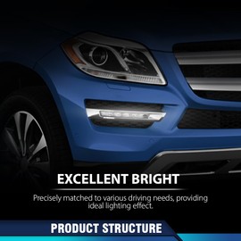 PIT66 Front Fog Driving Light Right Passenger Side Compatible with Benz GL-Class X164 GL320 GL350 GL450 GL550 ML63 X166 2007-2013 1649060451 Clear Lens