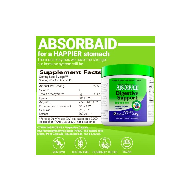AbsorbAid Digestive Enzymes for Enhanced Nutrient Absorption