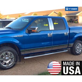 TYGER Fits 04-14 Ford F150 Super Cab/Crew Cab 4PC Stainless Steel Pillar Post