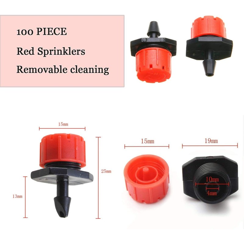 WANGZAIZAI 100 Pieces 4/7 mm Irrigation Dripper Sprinkler, Micro Dripper