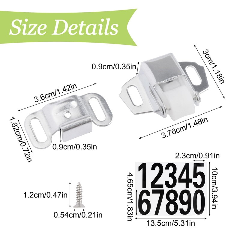UFURMATE Mailbox Replacement Roller Catch Latch with Screws & Number