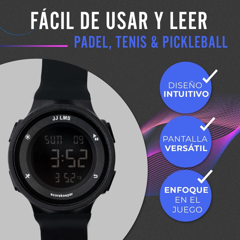 JJ LMS Scorekeeper Digital Watch, for Tennis, Padel, Pickleball, Score