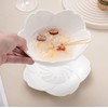KKGUD Cute Ceramic 6-Inch Serving Bowl with Saucer and Spoon,