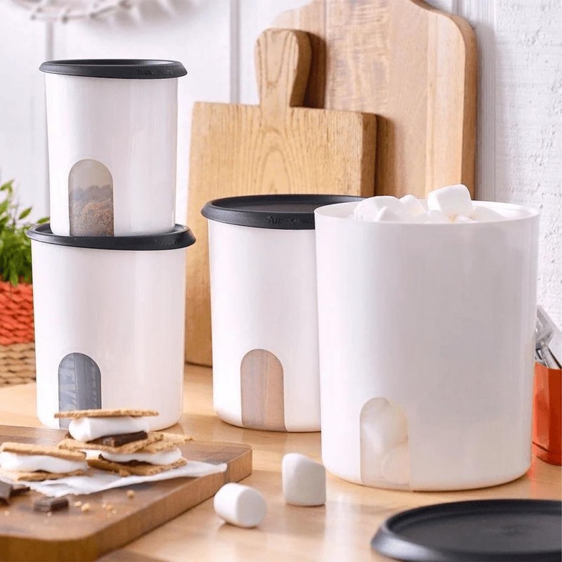 Tupperware One Touch Reminder Canisters 4 Canister Food Storage Set,