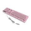 Gaming Keyboard USB Round 104 Keycaps Backlit Ergonomic Fodable Feet
