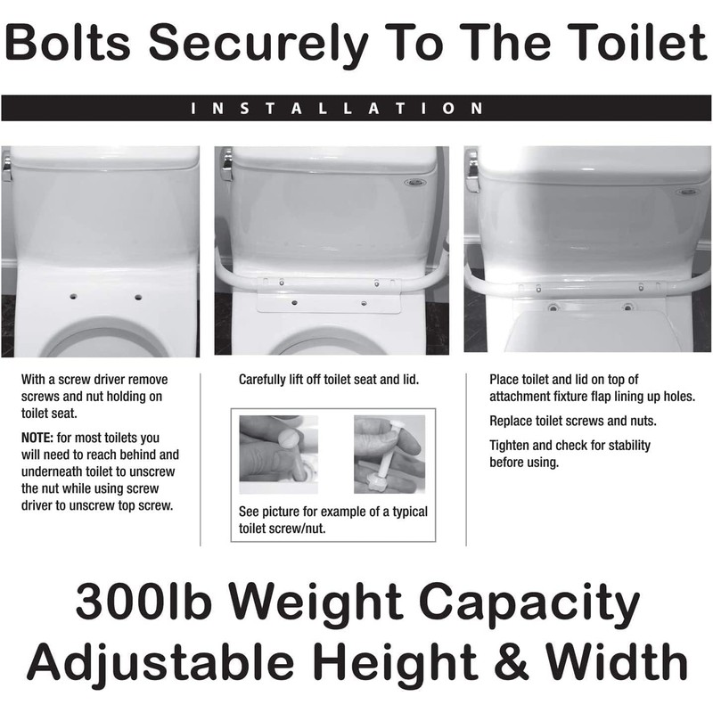 Carex Toilet Safety Rails, Adjustable and Detachable Toilet Safety Frame