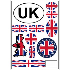 Daged UK Sticker Card 8 Decal Sheets Decorative Sticker - Car Motorcycle Biker Flag Flag AK