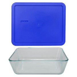 Pyrex (1 7212 Glass Dish & (1) 7212-PC Cadet Blue Lid Made in the USA