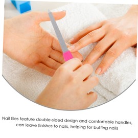 WOONEKY 10pcs Double Sided Nail Files for Acrylic and Natural Nails Portable Fingernail Files for Home and Salon Use Lightweight and Durable Manicure Tools