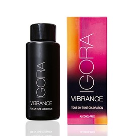 Igora Vibrance 5-0 Light Brown Natural Demi-Permanent Tone on Tone Alcohol Free Liquid Hair Color 60 ml and M Hair Designs Tint Brush (Bundle 2 items)