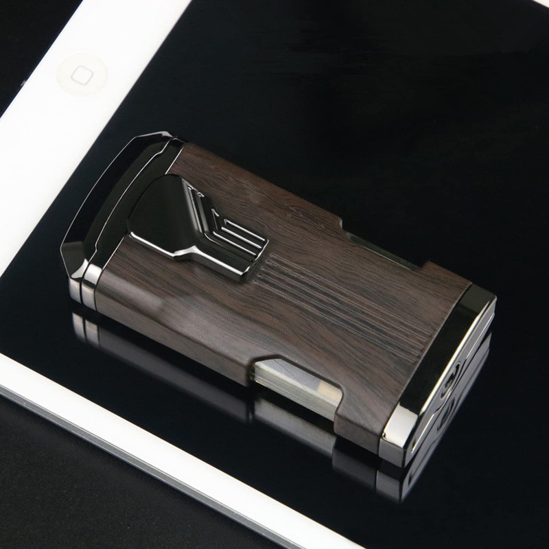 OLDENDO Cigar Lighter with Punch Built in Gas Window, Triple