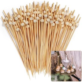 Visxcnu Pack of 100 Cocktail Sticks, Wooden Cocktail Sticks, Cocktail Picks, Cocktail Picks, Cocktail Picks for Cocktail Party, Decoration Skewers, Finger Food, Cocktail Skewers