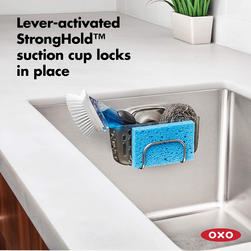 OXO Good Grips Stronghold Suction Sinkware Organizer, Stain Less Steel
