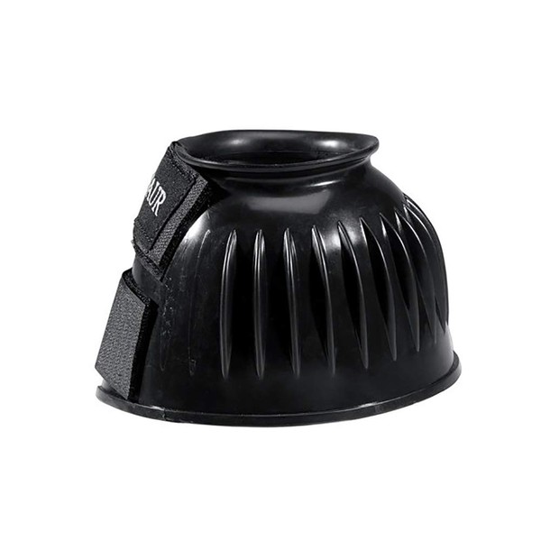 Centaur PVC Ribbed Double Hook and Loop Bell Boots, Black,