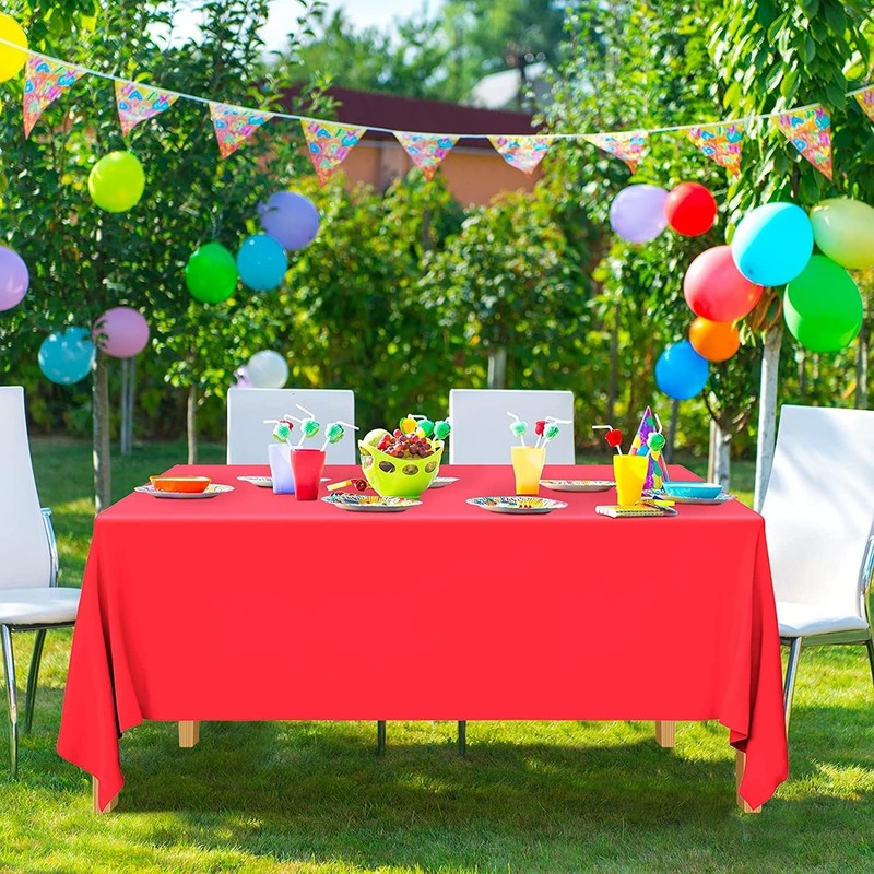 HiFEN 9ft x 4.5ft Plastic Tablecloth Rectangular Indoor-Outdoor Wedding Birthday
