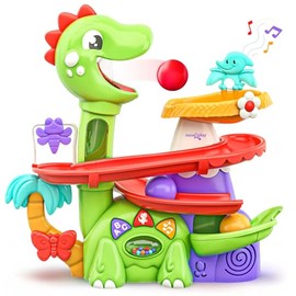 Move2Play, Air-Powered Dinosaur Ball Popper | 30+ Songs, Sayings, & Lights | Baby & Toddler Toys Ages 6 7 8 9 10 12+ Months | Boy & Girl Gift for 1, 2+ Year Olds | Birthday Present