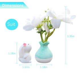 FALVFUN Car Rearview Mirror Dashboard Ornaments, 2PCS Cute Funny Mini Bunny and Peach Blossom in Flower Vase Decorations, Auto Interior Accessories for Women Girls, Universal Fit (White/Green)