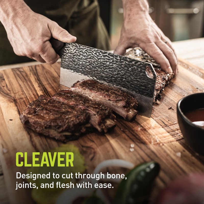 TRUE PrimalForge Cleaver Knife | Cutting Meat, Chopping Fruits &