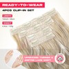 NTYNTY Hair Extensions, 14" Short Clip in Hair Extensions 4PCS