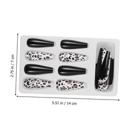 Mikinona 72pcs Coffin Fake Nails Print Full Cover for Women and Girls for Festivals Parties and Everyday Wear