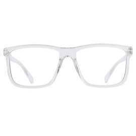 AEZUNI Large Reading Glasses Men Oversized Retro Square Readers 1.00 1.25 1.50 1.75 2.00 2.25 2.50 2.75 3.00 3.50 4.00 5.00 6.00 (Clear,2.5)