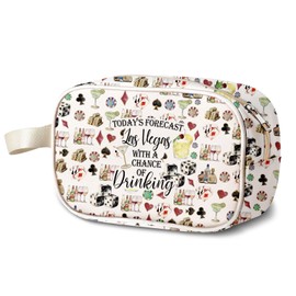 KUIYAI Las Vegas Trip Gift, Las Vegas Souvenir Cosmetics Bag for Women, Bachelorette Party Drinking Gift(Forecast lasvegasTMUK)