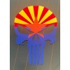 Avery Dennison Punisher Skull Arizona Flag Distressed Punisher Skull Sticker