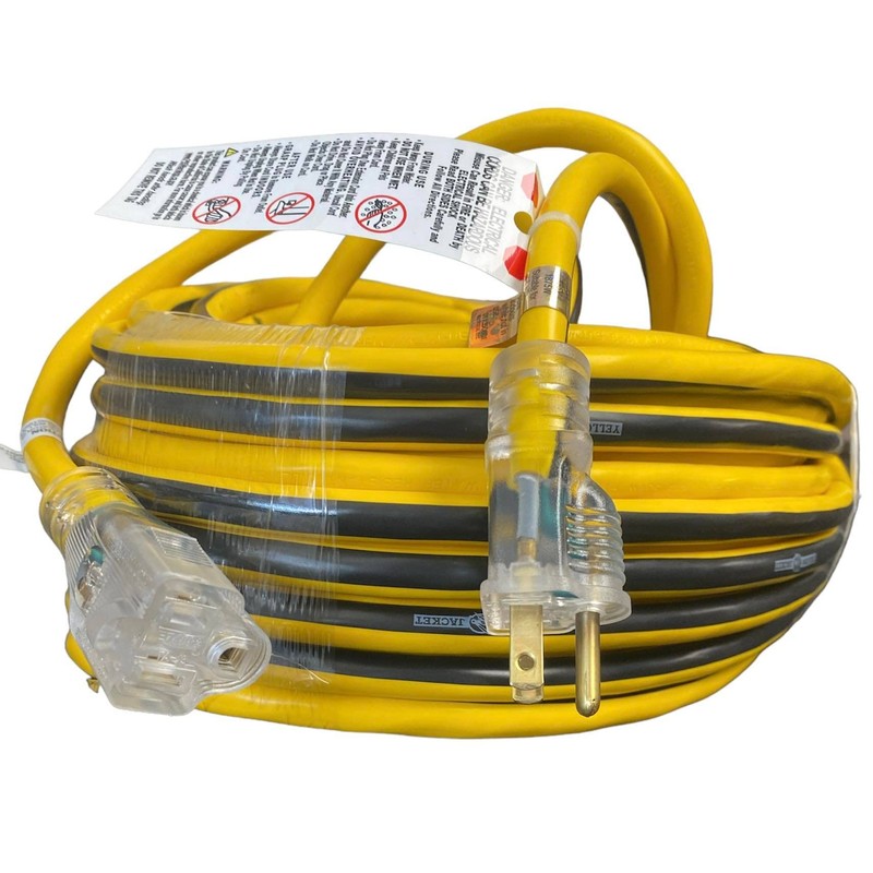 Yellow Jacket -12/3 Heavy-Duty 15-Amp SJTW Contractor Extension Cord with