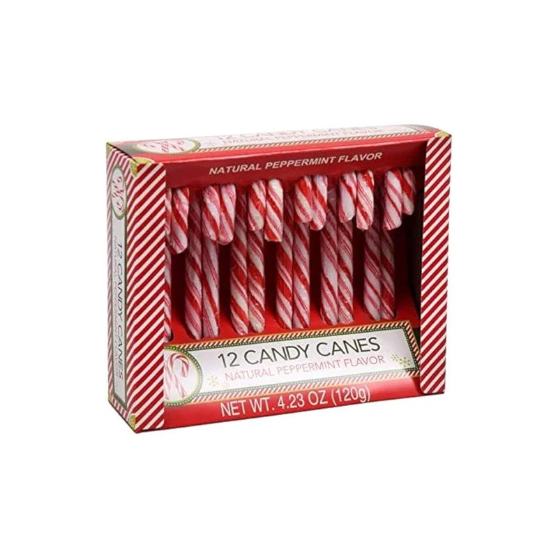 Greenbrier (1) Box Candy Canes - Natural Peppermint Flavor Red