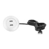 Power Grommet, 5V Recessed Dual USB Charging Ports Grommet USB