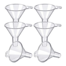 6 Pack Mini Plastic Funnels, 2.56" Wide Mouth Clear Funnels for Filling Bottles, Small Transparent Funnel Set for Water, Powders, Essential Oils & Perfume, for Kitchen, Bathroom & Garage