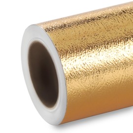 HTVRONT Textured Metallic Permanent Vinyl, 12" x 6ft Gold Chrome Self-Adhesive Vinyl Compatible with Cricut Cutting Machine, Silhouette, Cameo Cutters, Signs, Scrapbooking, Home Decoration (Gold)