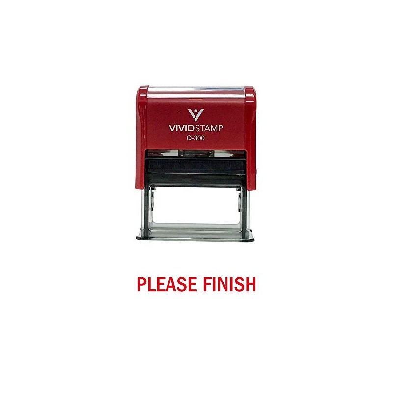 Please Finish Teacher Self Inking Rubber Stamp (Red Ink) -
