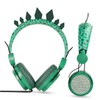 SHINEOFI Rhinestone Dinosaur Headset with Microphone Over Ear Headphones for