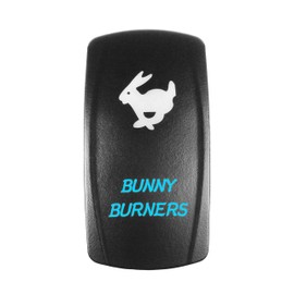 STVMotorsports 5 Pin Laser Automotive Rocker Switches On/Off LED Light 12V 20A - Interior Accessories for Car, Truck, UTV, ATV, Utility and Off-Road Vehicles (Bunny Burners, Blue)