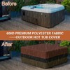 CFFNCH Hot Tub Cover - 600D Polyester Square Hot Tub
