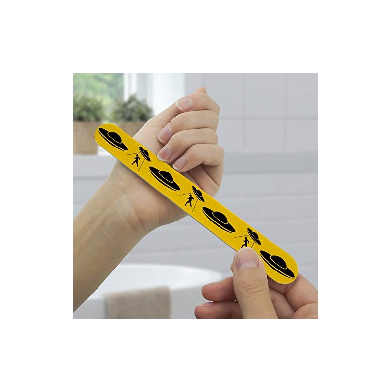 Alien Abduction Hazard Warning Sign Double-Sided Nail File Emery Board