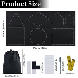 Blackout Fabric Sets, 300 x 145 cm Blackout Roller Blind, No Drilling, Portable Roof Window Blackout Fabric, Window Blackout Sun Protection Curtains with Thermal Insulation Layer