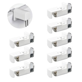 Pack of 8 Clamping Brackets for Pleated Blinds, Adjustable Clamp Support Holder Replacement Parts, No-Drilling Metal Mounting Brackets for Tensioned or Double Pleated Blinds, Easy Installation, White