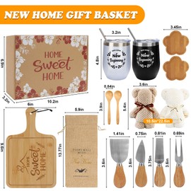 YOTINO 18PCS New Home Gift Ideas,House Warming Gifts for New Home,New Couples include Cutting Board Cups Towels,Gifts for New Homeowners